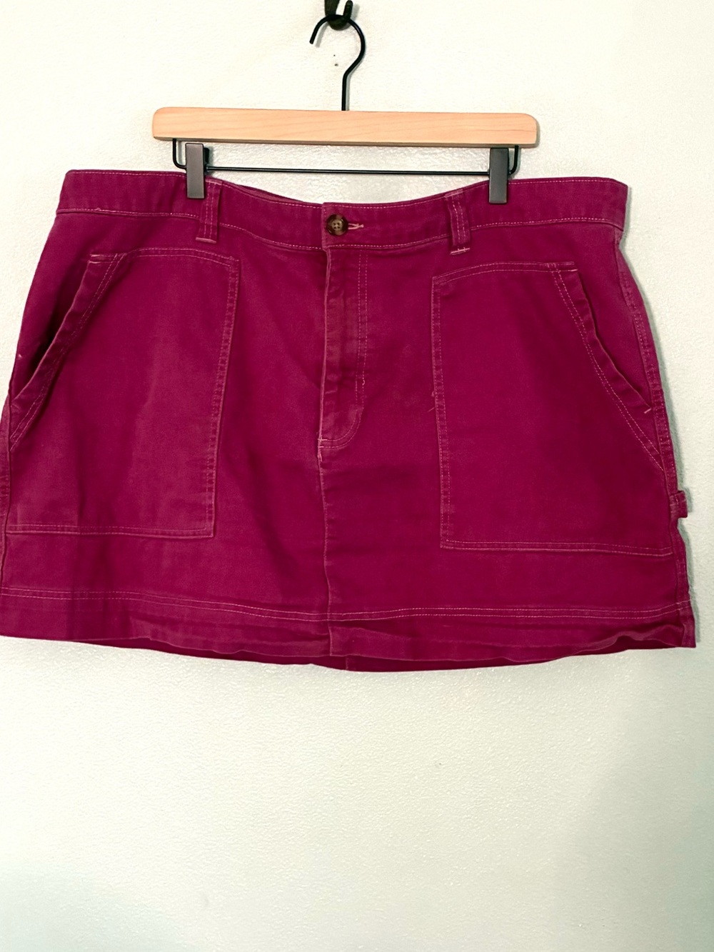 Old Navy Pink Utility Mini Skirt Women’s 22 Cotton Carpenter Y2K